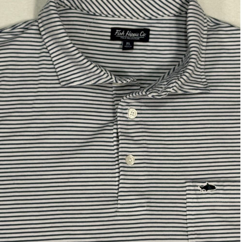 Fish Hippie Co Polo Collection XL Striped Golf Casual Shirt Stylish Athleisure